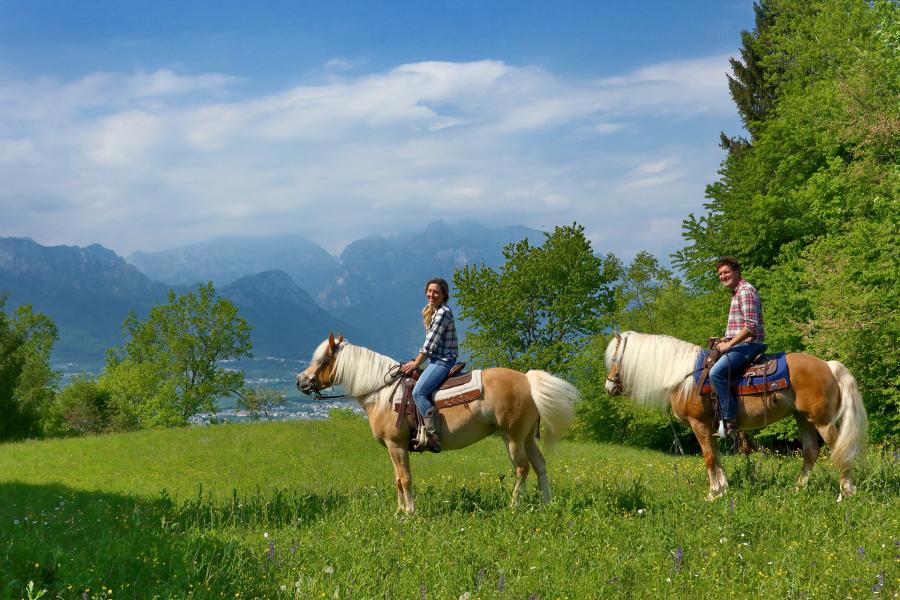 Malga Canidi a cavallo